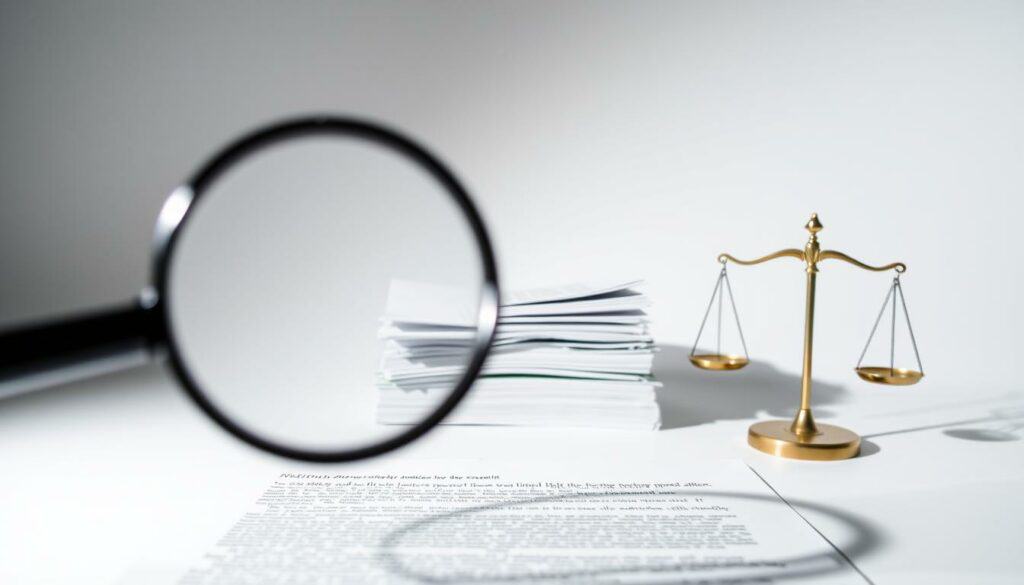 A cautionary legal document warning against suspiciously low notary fees for a GmbH (limited liability company) formation, set against a stark, minimalist background. In the foreground, a magnifying glass hovers over the fine print, casting an ominous shadow. The middle ground features a stack of papers and a stylized scale, symbolizing the importance of diligently weighing the costs and potential risks. The background is a muted, neutral palette, drawing focus to the central elements and conveying a sense of gravity. Dramatic lighting from the side casts dramatic shadows, heightening the sense of scrutiny and the need for careful consideration. The overall mood is one of vigilance and the necessity of thoroughly understanding the notary process and its associated costs. A cautionary legal document warning against suspiciously low notary fees for a GmbH (limited liability company) formation, set against a stark, minimalist background. In the foreground, a magnifying glass hovers over the fine print, casting an ominous shadow. The middle ground features a stack of papers and a stylized scale, symbolizing the importance of diligently weighing the costs and potential risks. The background is a muted, neutral palette, drawing focus to the central elements and conveying a sense of gravity. Dramatic lighting from the side casts dramatic shadows, heightening the sense of scrutiny and the need for careful consideration. The overall mood is one of vigilance and the necessity of thoroughly understanding the notary process and its associated costs.