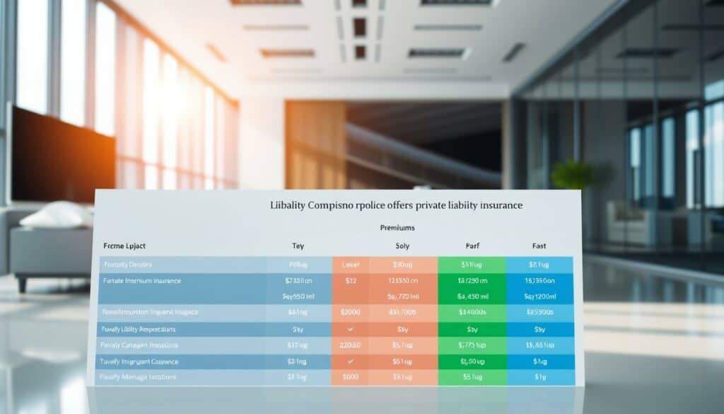 A detailed comparison of private liability insurance policies offered by HUK-COBURG, set against a clean, professional backdrop. The foreground features a grid-like layout showcasing key policy details, premiums, and coverage levels in a clear, easy-to-digest format. The middle ground depicts a modern, corporate office interior with sleek furniture and floor-to-ceiling windows, casting a warm, natural light across the scene. The background subtly blends HUK-COBURG's brand colors, creating a harmonious, sophisticated atmosphere that reflects the authority and reliability of the insurance provider. The overall composition conveys a sense of transparency, attention to detail, and a commitment to helping consumers make informed decisions about their liability coverage. A detailed comparison of private liability insurance policies offered by HUK-COBURG, set against a clean, professional backdrop. The foreground features a grid-like layout showcasing key policy details, premiums, and coverage levels in a clear, easy-to-digest format. The middle ground depicts a modern, corporate office interior with sleek furniture and floor-to-ceiling windows, casting a warm, natural light across the scene. The background subtly blends HUK-COBURG's brand colors, creating a harmonious, sophisticated atmosphere that reflects the authority and reliability of the insurance provider. The overall composition conveys a sense of transparency, attention to detail, and a commitment to helping consumers make informed decisions about their liability coverage.