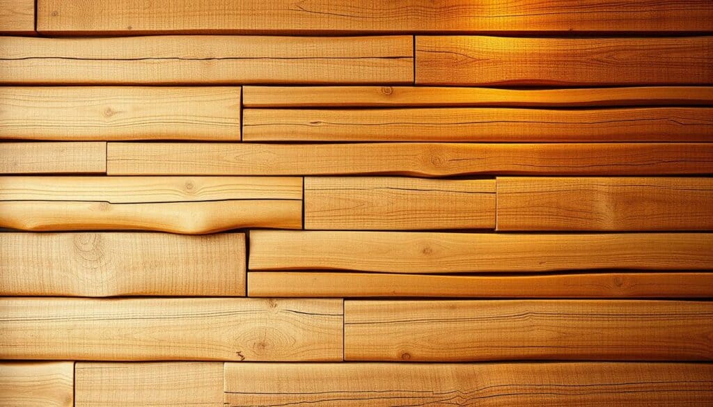 A rustic and modern wooden wall panel composition featuring an artful arrangement of natural wooden slats in various tones and textures. The wooden slats are meticulously placed to create a visually striking pattern that adds depth and dimension to the wall. Warm, soft lighting illuminates the scene, highlighting the organic grain and subtle imperfections of the wood. The overall effect is a harmonious blend of earthy, natural elements with a modern, minimalist aesthetic. Captured in high-resolution, 4K photographic quality, conveying a sense of realistic, tactile materiality. A rustic and modern wooden wall panel composition featuring an artful arrangement of natural wooden slats in various tones and textures. The wooden slats are meticulously placed to create a visually striking pattern that adds depth and dimension to the wall. Warm, soft lighting illuminates the scene, highlighting the organic grain and subtle imperfections of the wood. The overall effect is a harmonious blend of earthy, natural elements with a modern, minimalist aesthetic. Captured in high-resolution, 4K photographic quality, conveying a sense of realistic, tactile materiality.