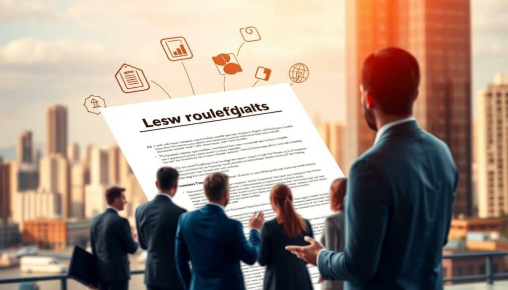 A vibrant, high-resolution image depicting the legal aspects of crowdfunding for individuals. The foreground features a contract or legal document with key terms highlighted, surrounded by icons representing legal concepts such as regulations, compliance, and intellectual property. The middle ground showcases a group of people engaged in lively discussion, gesturing towards the legal document. The background depicts a cityscape, conveying the urban setting and financial implications of crowdfunding. The lighting is soft and warm, creating a professional and authoritative atmosphere. The overall composition suggests the careful consideration of legal requirements and responsibilities when individuals pursue crowdfunding campaigns.