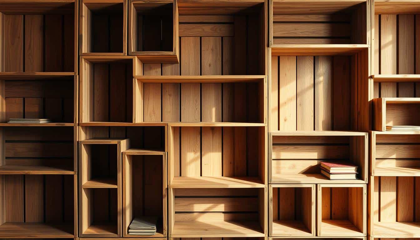DIY-Bücherregal aus Holzkisten – kreativ & praktisch
