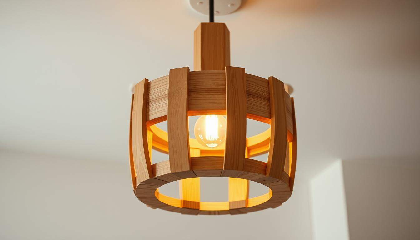 DIY-Deckenlampe aus Holz – stylisch und selbst gemacht