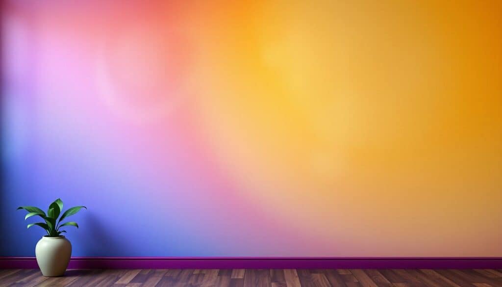 Generiere ein Bild einer kreativ gestalteten Wand mit Ombre-Technik