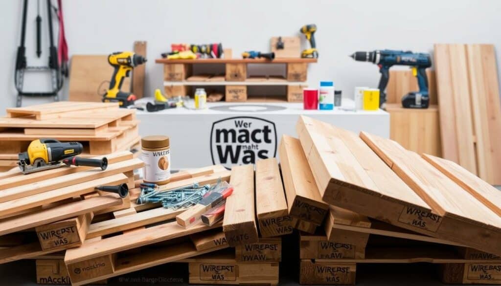 Materialien und Werkzeuge für Palettenmöbel