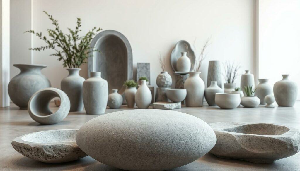 Unique and captivating concrete decor projects, showcasing intricate designs and textures. A striking focal point in the foreground, with smooth, minimalist concrete shapes and organic forms. In the middle ground, an array of concrete planters, vases, and other sculptural elements arranged in a visually striking composition. The background features a clean, neutral environment, allowing the concrete pieces to shine. Realistic, high-resolution 4K photography captures the natural beauty and craftsmanship of these one-of-a-kind concrete creations, evoking a sense of modern, understated elegance. Unique and captivating concrete decor projects, showcasing intricate designs and textures. A striking focal point in the foreground, with smooth, minimalist concrete shapes and organic forms. In the middle ground, an array of concrete planters, vases, and other sculptural elements arranged in a visually striking composition. The background features a clean, neutral environment, allowing the concrete pieces to shine. Realistic, high-resolution 4K photography captures the natural beauty and craftsmanship of these one-of-a-kind concrete creations, evoking a sense of modern, understated elegance.