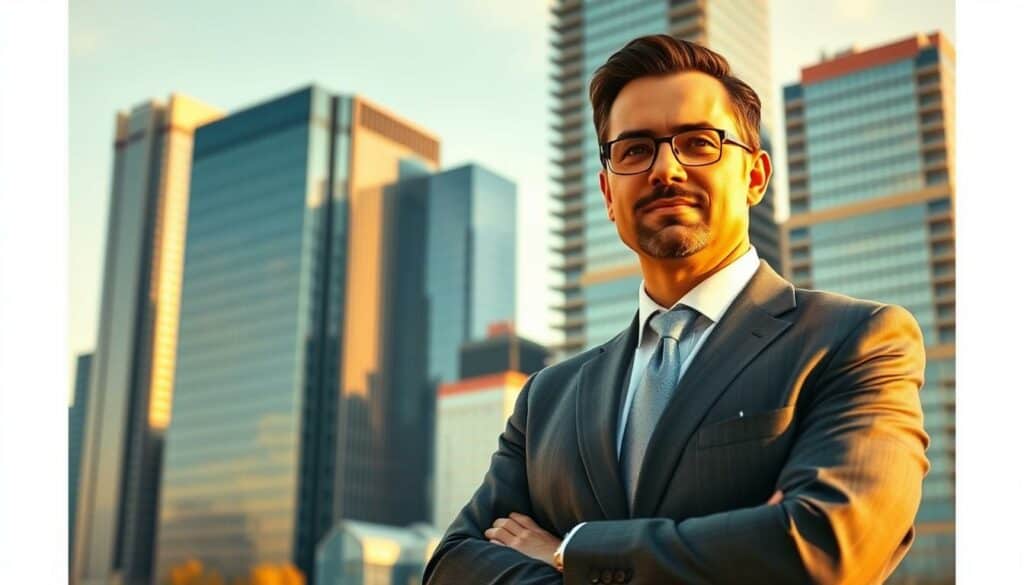 Detailed image of the rights of shareholders in a joint-stock company. A well-dressed businessman standing confidently, representing the shareholder, in the foreground. In the middle ground, a corporate office building with a modern glass facade, symbolizing the company. In the background, a vibrant cityscape with towering skyscrapers, conveying the larger business ecosystem. Warm, golden lighting creates a sense of prosperity and security. Shot with a wide-angle lens to capture the full scope of the scene. The overall mood is one of authority, stability, and the power of shareholder rights within a thriving corporate environment. Detailed image of the rights of shareholders in a joint-stock company. A well-dressed businessman standing confidently, representing the shareholder, in the foreground. In the middle ground, a corporate office building with a modern glass facade, symbolizing the company. In the background, a vibrant cityscape with towering skyscrapers, conveying the larger business ecosystem. Warm, golden lighting creates a sense of prosperity and security. Shot with a wide-angle lens to capture the full scope of the scene. The overall mood is one of authority, stability, and the power of shareholder rights within a thriving corporate environment.