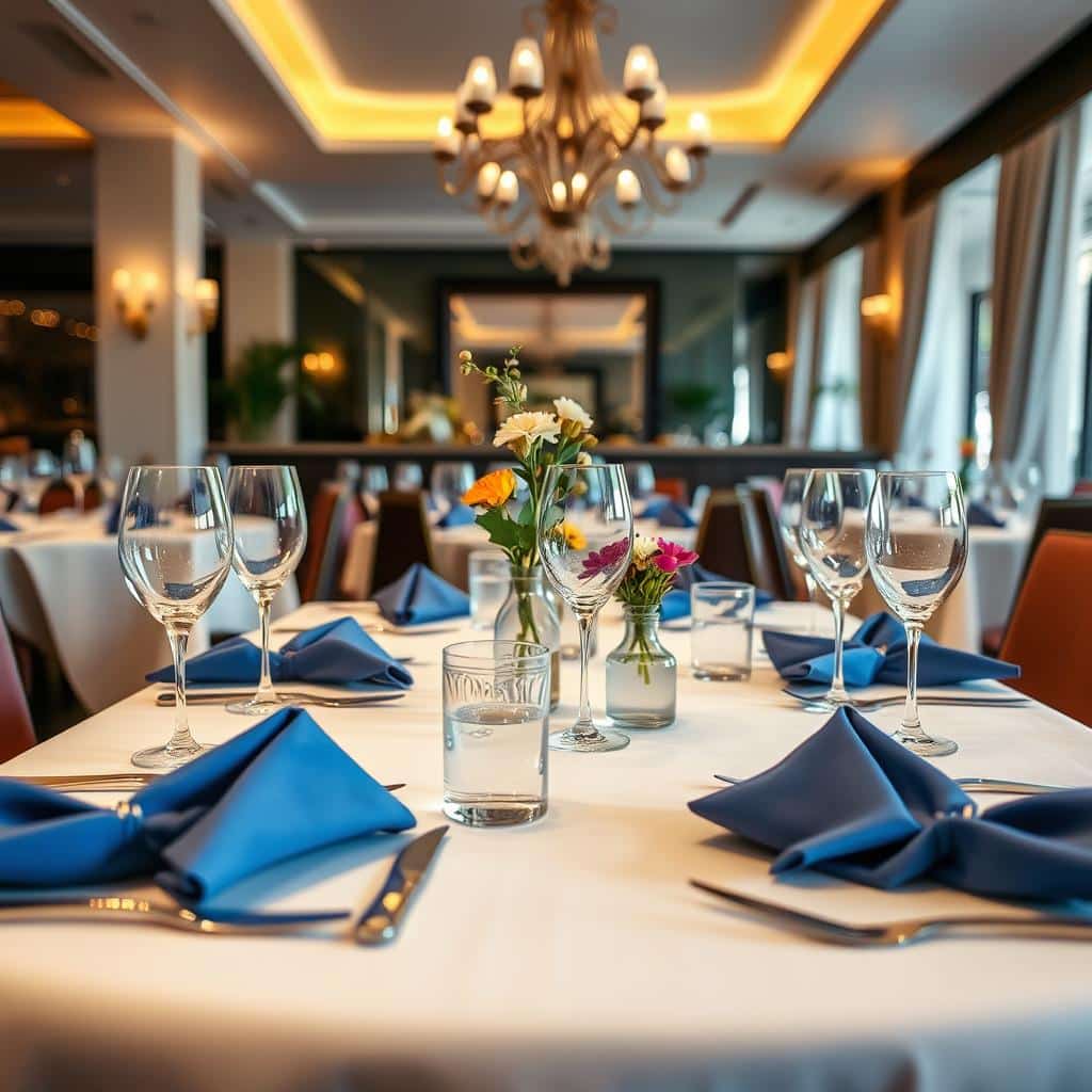 Festlich gedeckter Tisch für eine Feier im Restaurant Athen Legende