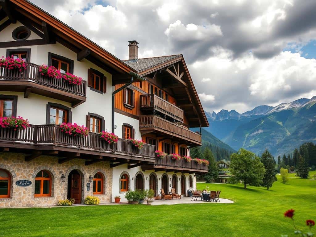 Flairhotel in der Nähe der bayerischen Alpen mit Bergpanorama