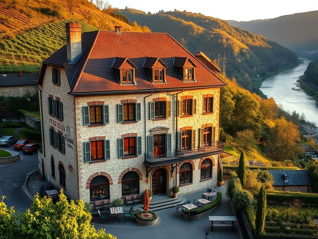 Flairhotel in der Nähe des Rheintals mit Weinbergen