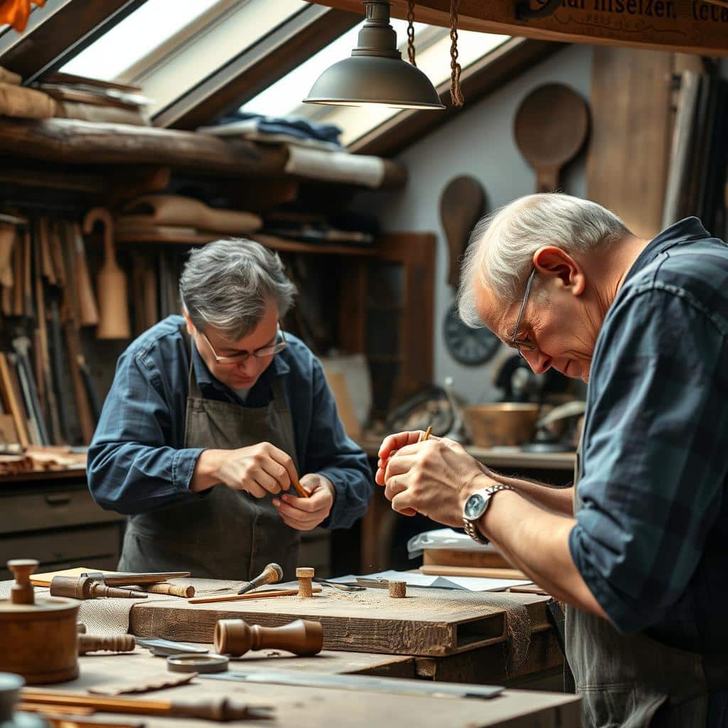 Handwerksbetrieb in Weisswasser mit Mitarbeitern bei der Arbeit