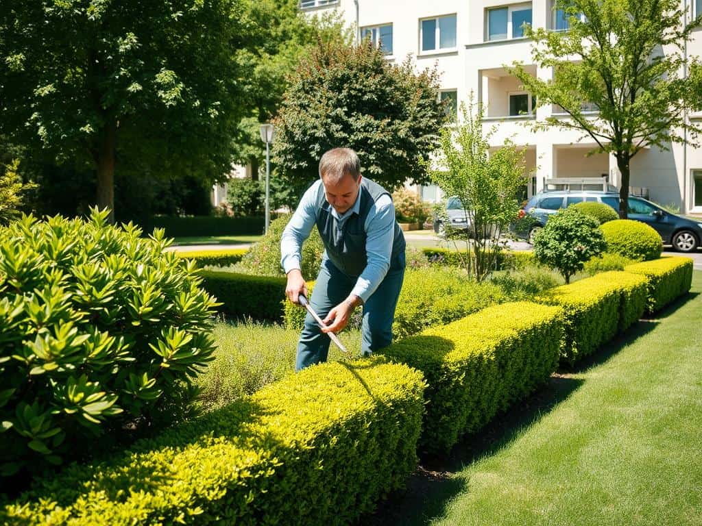 Hausmeister Frankfurt bei der Gartenpflege