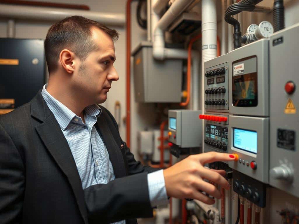 Hausmeister Frankfurt bei der Kontrolle technischer Anlagen