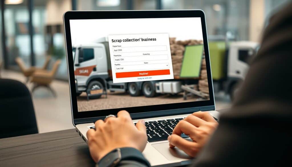Registrierung eines Schrottabholungsdienstes online