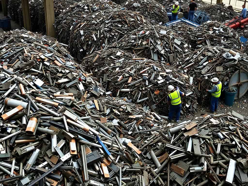 Sortierter Metallschrott bei einer Schrottabholung in der Nähe