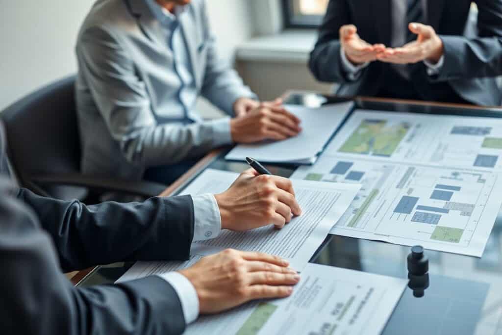 Vertragsunterzeichnung und Finanzplanung für ein Photovoltaik Direktinvestment