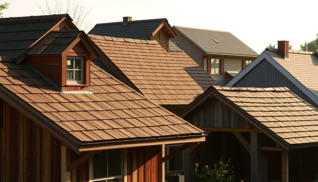 A picturesque scene of a variety of roofing styles for wooden garden houses. In the foreground, a gable roof with charming dormers casts warm shadows on the rustic wooden siding. In the middle ground, a gambrel roof adds visual interest, its steep slopes suggesting ample storage space. Further back, a hipped roof with gentle slopes tops a cozy structure, its clean lines complementing the natural surroundings. The lighting is soft and diffused, casting a golden glow that enhances the texture of the weathered wood. The overall composition evokes a sense of quaint, countryside charm, perfectly suited for the article's topic of homemade wooden garden houses. A picturesque scene of a variety of roofing styles for wooden garden houses. In the foreground, a gable roof with charming dormers casts warm shadows on the rustic wooden siding. In the middle ground, a gambrel roof adds visual interest, its steep slopes suggesting ample storage space. Further back, a hipped roof with gentle slopes tops a cozy structure, its clean lines complementing the natural surroundings. The lighting is soft and diffused, casting a golden glow that enhances the texture of the weathered wood. The overall composition evokes a sense of quaint, countryside charm, perfectly suited for the article's topic of homemade wooden garden houses.