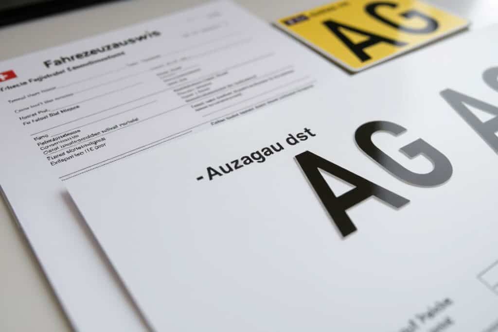 Fahrzeugausweis und Kontrollschilder Aargau