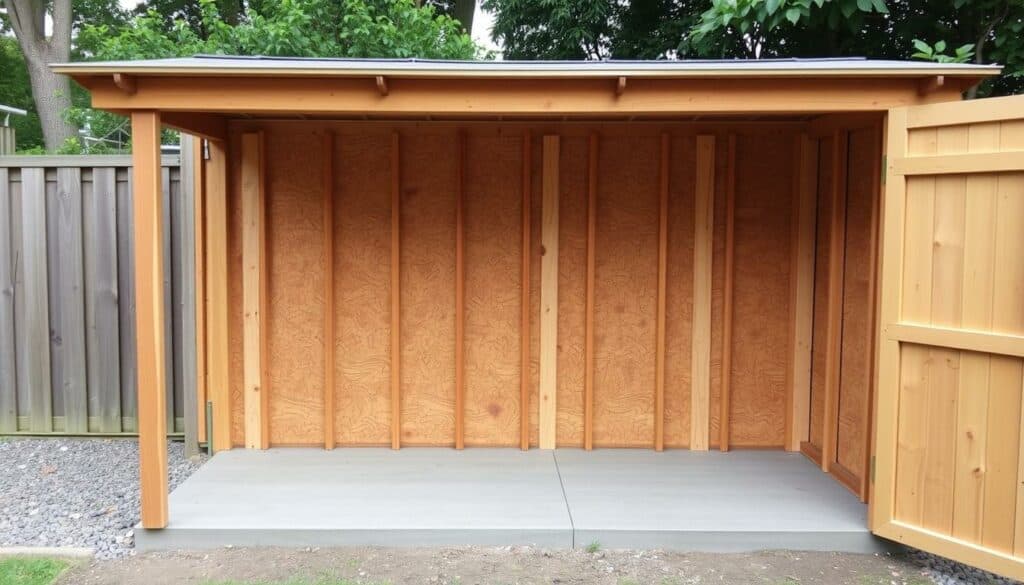 Generieren Sie ein Bild von einem Gartenhaus mit verschiedenen Wandstärken Generieren Sie ein Bild von einem Gartenhaus mit verschiedenen Wandstärken