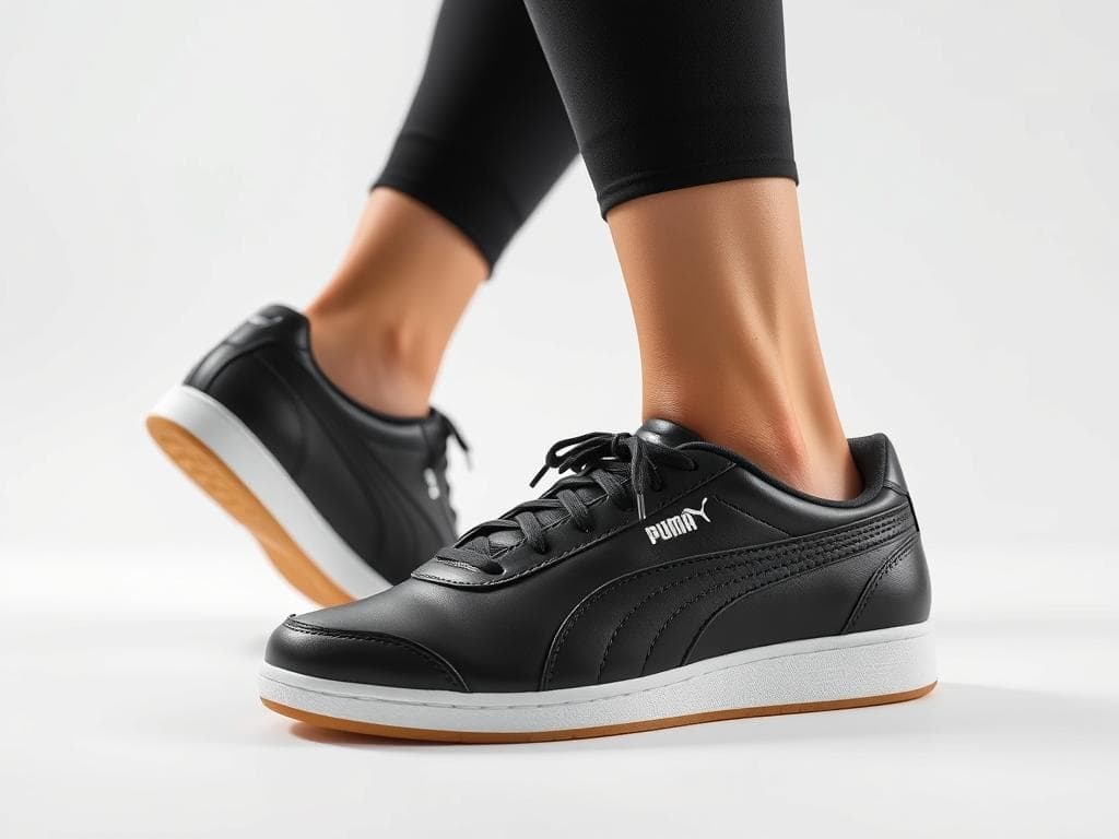 Puma King Indoor Damenschuh in schwarz mit Premium-Leder und Fußball-inspiriertem Design