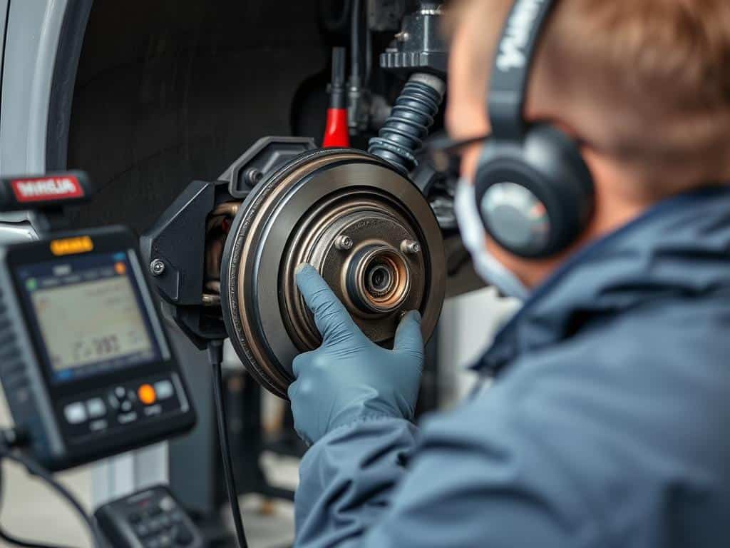 Technische Kontrolle eines Fahrzeugs beim Strassenverkehrsamt Aargau
