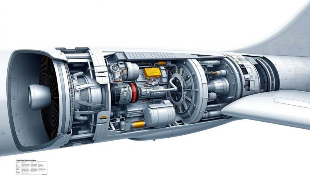 A detailed technical illustration of the internal systems of a Boeing 787 Dreamliner, captured in a clean, technical style. The view showcases the intricate network of hydraulic, electrical, and avionics components that power the aircraft, rendered with precise engineering schematics and exploded diagrams. The image should convey a sense of technical sophistication and engineering prowess, allowing the viewer to appreciate the complexity of the aircraft's design. Lighting should be bright and clinical, with a neutral color palette and minimal distractions, putting the focus squarely on the technical details. The overall mood should be one of technical professionalism and precision. A detailed technical illustration of the internal systems of a Boeing 787 Dreamliner, captured in a clean, technical style. The view showcases the intricate network of hydraulic, electrical, and avionics components that power the aircraft, rendered with precise engineering schematics and exploded diagrams. The image should convey a sense of technical sophistication and engineering prowess, allowing the viewer to appreciate the complexity of the aircraft's design. Lighting should be bright and clinical, with a neutral color palette and minimal distractions, putting the focus squarely on the technical details. The overall mood should be one of technical professionalism and precision.