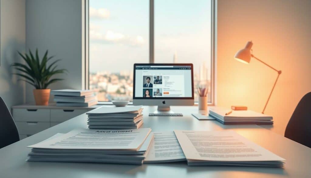 A detailed, technical illustration of the step-by-step process for registering a business in Ulm, Germany. The image depicts a clean, minimalist office setting with a desk, laptop, and various business documents. Soft, directional lighting casts a warm, professional glow, highlighting the various stages of the registration process laid out in a clear, organized manner. The foreground features a series of neatly stacked forms and paperwork, with the middle ground showcasing a computer screen displaying relevant online resources. The background subtly suggests the Ulm cityscape through a large, panoramic window. The overall tone is one of efficiency, practicality, and guidance, reflecting the informative nature of the article section. A detailed, technical illustration of the step-by-step process for registering a business in Ulm, Germany. The image depicts a clean, minimalist office setting with a desk, laptop, and various business documents. Soft, directional lighting casts a warm, professional glow, highlighting the various stages of the registration process laid out in a clear, organized manner. The foreground features a series of neatly stacked forms and paperwork, with the middle ground showcasing a computer screen displaying relevant online resources. The background subtly suggests the Ulm cityscape through a large, panoramic window. The overall tone is one of efficiency, practicality, and guidance, reflecting the informative nature of the article section.