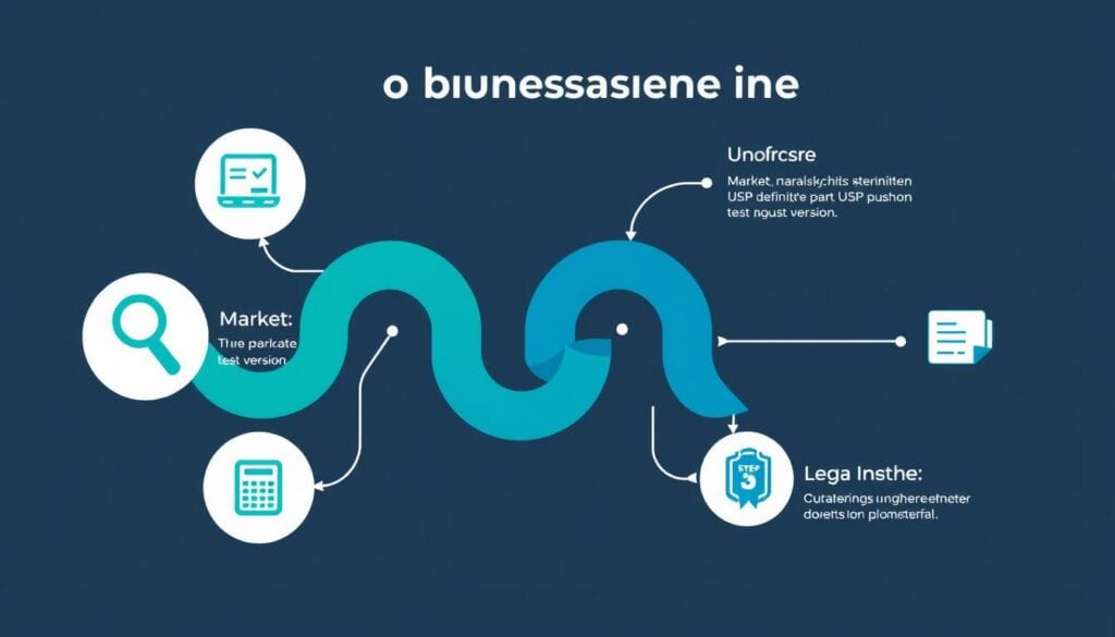 Infografik zum 5-Schritte-Prozess der Entwicklung einer Geschäftsidee