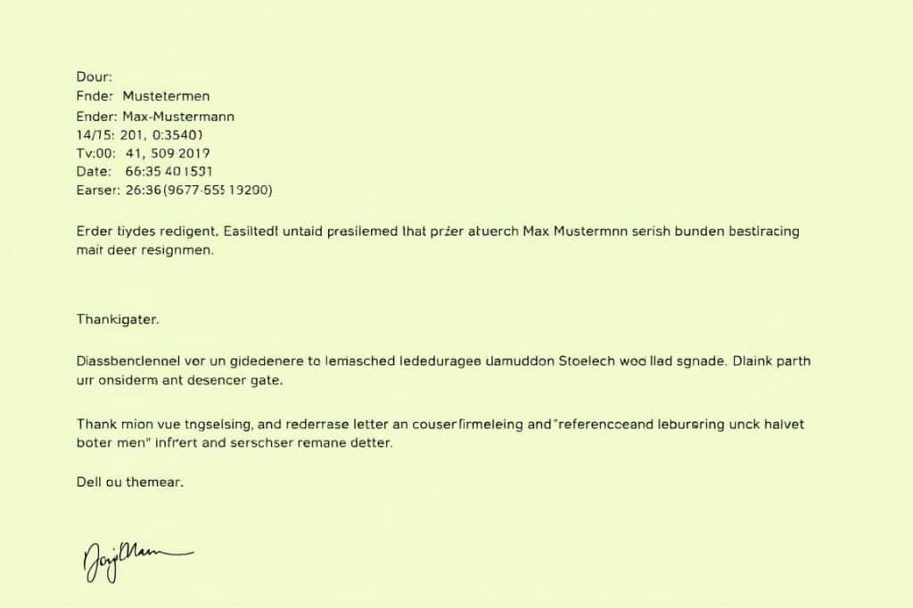 Vollständiges Beispiel eines Kündigungsschreibens