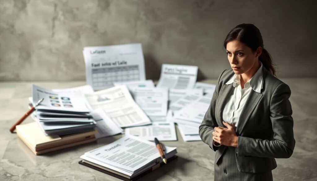 A contemplative scene depicting the consequences and implications of one's fitness for duty. In the foreground, a woman in a stark, professional attire stands with a pensive gaze, her hands clasped before her, conveying a sense of uncertainty. The middle ground features an array of official-looking documents, files, and forms, hinting at the complex legal and financial considerations at play. The background is a muted, neutral palette, drawing the viewer's focus to the central figure and the subject matter. Soft, directional lighting casts subtle shadows, creating a sense of gravity and weight to the scene. The overall atmosphere is one of thoughtful contemplation, as the viewer is invited to consider the multifaceted nature of the challenges faced in this situation. A contemplative scene depicting the consequences and implications of one's fitness for duty. In the foreground, a woman in a stark, professional attire stands with a pensive gaze, her hands clasped before her, conveying a sense of uncertainty. The middle ground features an array of official-looking documents, files, and forms, hinting at the complex legal and financial considerations at play. The background is a muted, neutral palette, drawing the viewer's focus to the central figure and the subject matter. Soft, directional lighting casts subtle shadows, creating a sense of gravity and weight to the scene. The overall atmosphere is one of thoughtful contemplation, as the viewer is invited to consider the multifaceted nature of the challenges faced in this situation.