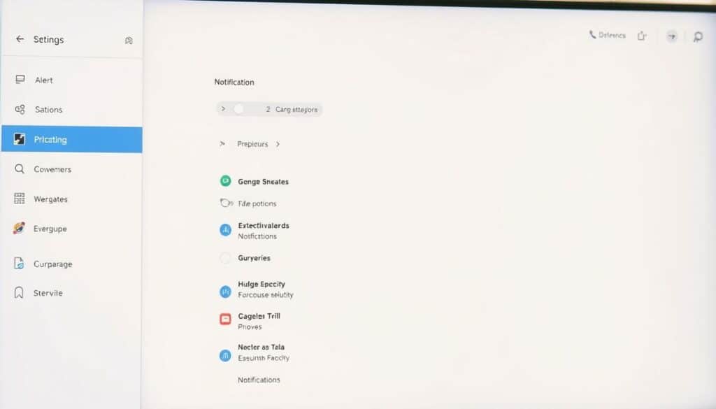 A detailed overview of the notification options settings panel, displayed on a sleek, modern computer interface. The foreground features the various toggles and sliders for customizing alert preferences, with a clean, minimalist design. The middle ground showcases the comprehensive list of notification categories, each represented by clear, intuitive icons. The background gently fades to a soft, neutral tone, providing a calm, focused atmosphere for the user to effortlessly navigate the settings. Lighting is natural and diffused, with a subtle depth of field effect to draw the eye towards the primary elements. The overall mood is one of efficiency, organization, and user-friendly control over one's digital notifications. A detailed overview of the notification options settings panel, displayed on a sleek, modern computer interface. The foreground features the various toggles and sliders for customizing alert preferences, with a clean, minimalist design. The middle ground showcases the comprehensive list of notification categories, each represented by clear, intuitive icons. The background gently fades to a soft, neutral tone, providing a calm, focused atmosphere for the user to effortlessly navigate the settings. Lighting is natural and diffused, with a subtle depth of field effect to draw the eye towards the primary elements. The overall mood is one of efficiency, organization, and user-friendly control over one's digital notifications.