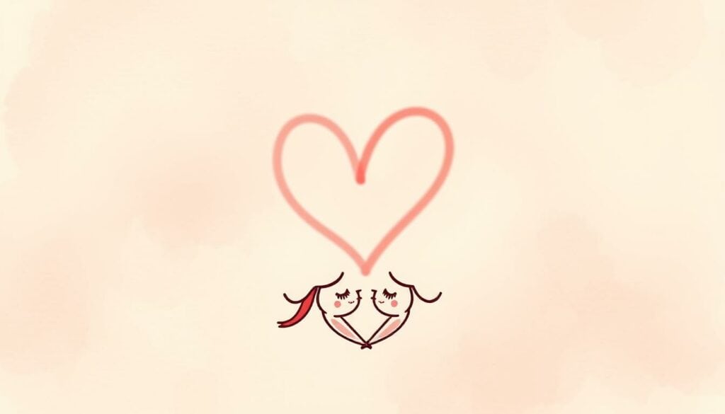 A romantic, hand-drawn ecard with a soft, pastel color palette. In the foreground, a pair of stylized lips exchange a tender, loving kiss, their embrace captured in a delicate, ink-like stroke. The middle ground features a whimsical heart shape, its edges gently blurred, floating against a subtly textured, watercolor-inspired background. Warm, diffused lighting casts a dreamlike glow, heightening the sense of intimacy and affection. The overall composition conveys a heartfelt, sentimental mood, perfectly suited to express a message of romantic love. A romantic, hand-drawn ecard with a soft, pastel color palette. In the foreground, a pair of stylized lips exchange a tender, loving kiss, their embrace captured in a delicate, ink-like stroke. The middle ground features a whimsical heart shape, its edges gently blurred, floating against a subtly textured, watercolor-inspired background. Warm, diffused lighting casts a dreamlike glow, heightening the sense of intimacy and affection. The overall composition conveys a heartfelt, sentimental mood, perfectly suited to express a message of romantic love.