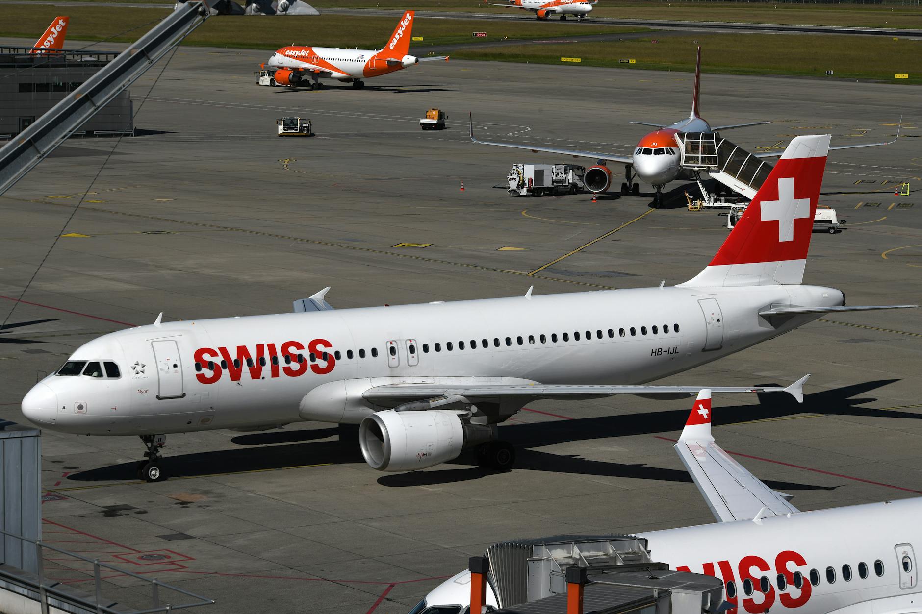 Swiss Flugzeug Detailansicht: Swiss Flugzeug