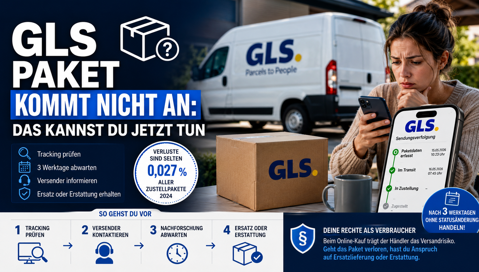 GLS Paket kommt nicht an – Empfänger prüft Sendungsverfolgung und wartet auf die Zustellung