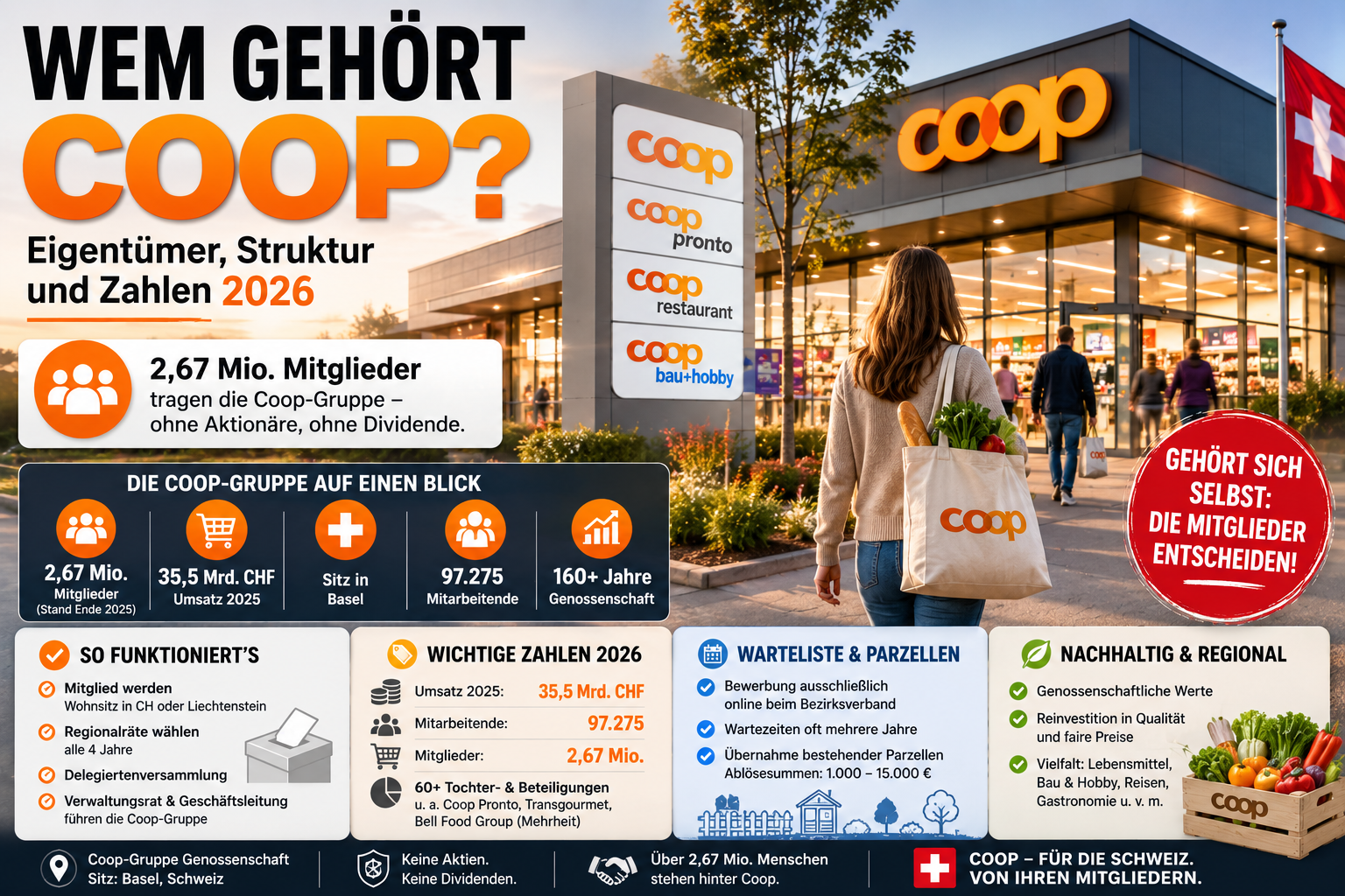Wem gehört Coop – Filiale der Coop-Gruppe mit Informationen zu Eigentümerstruktur, Genossenschaft und Kennzahlen 2026