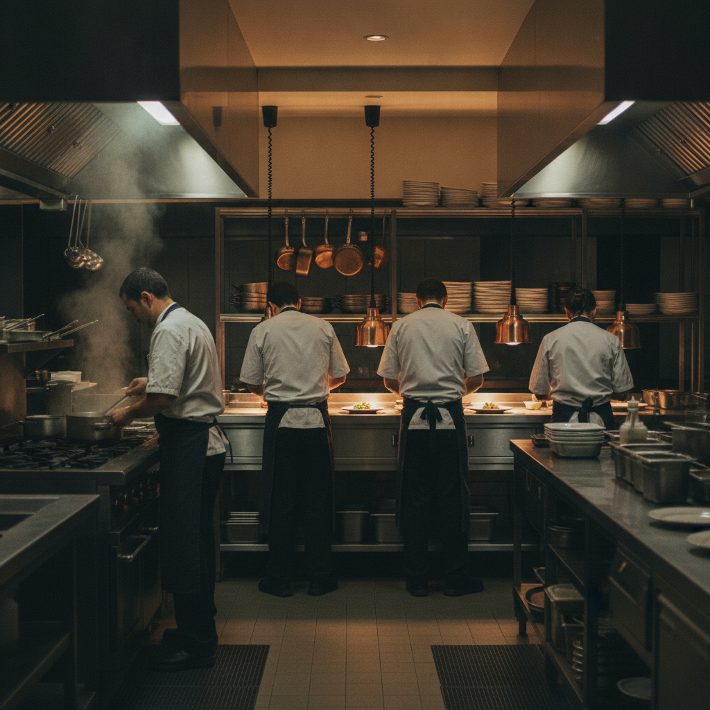 Beschäftigte mit Einwanderungsgeschichte: Köche arbeiten in einer Restaurantküche
