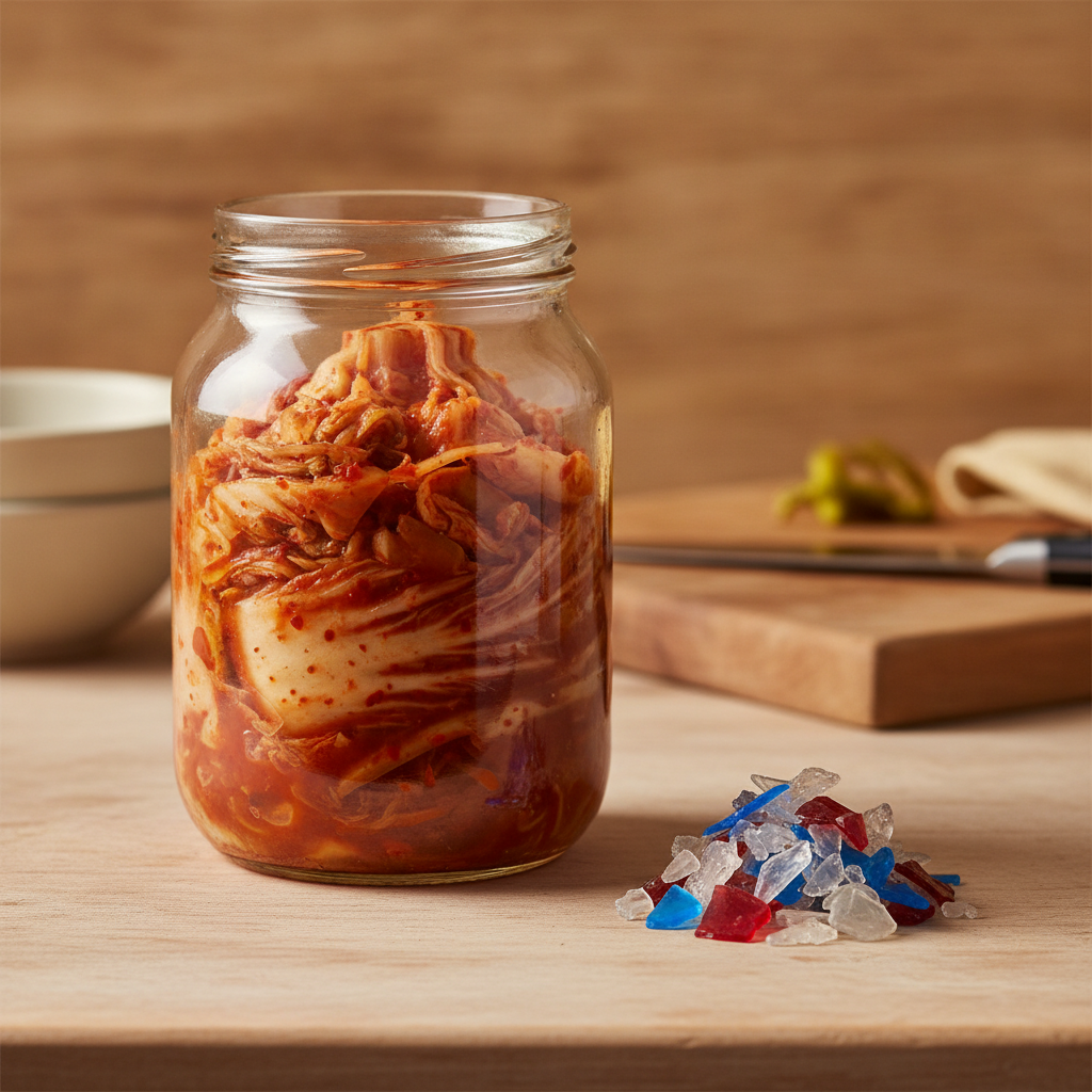 Glas Kimchi im Rahmen des Kimchi-Rückrufs von MR. PHUNG