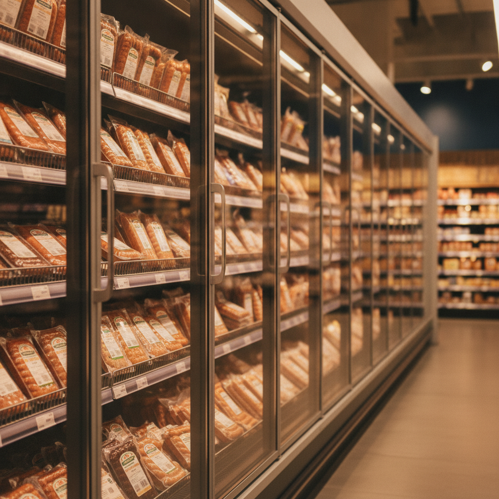 Bratwurst-Rückruf bei Lidl: Kühlregal mit verpackter Bratwurst im Supermarkt